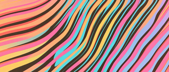 Poster - Vibrant gradient line texture with smooth transitions on a dark background