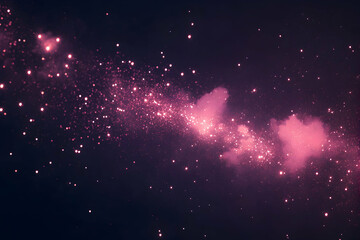 Wall Mural - a photo of pink fireworks illuminating the night sky, creating an enchanting display of colors and s