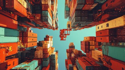 Poster - Global Supply Chain Monitoring System, advanced platform for real-time tracking and management of goods and cargo across international logistics networks.