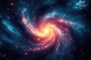 Wall Mural - abstract representation of space as swirling, glowing energy forming a vortex of light in a digital 