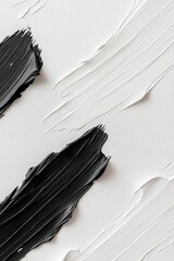 Poster - Minimal black ink brush strokes are softly applied on a white canvas texture, offering a dynamic yet calming background. Ample space is available for adding various text elements