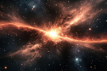 Wall Mural - a spectacular cosmic impact scene with a blazing meteorite streaking through starlit space, trailing