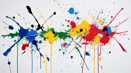 Poster - A visually striking image of colorful paint splashes and brush strokes on a canvas, representing the artistic side of graphic design and creativity