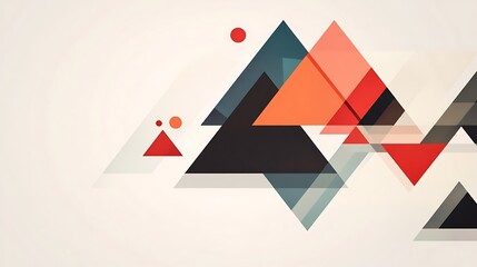 Poster - Abstract Geometric Composition of Overlapping Triangles and Circles