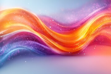 Poster - A vibrant abstract design featuring smooth, flowing waves of orange, pink, and purple. Ideal for backgrounds or creative projects.