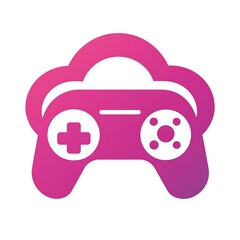 Poster - Cloud-shaped pink gaming controller, modern gradient design.