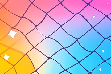 Poster - Abstract Colorful Grid Pattern with Gradient Background and White Highlights