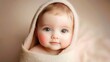 © artzone - Adorable Baby Girl Portrait Soft Beige Blanket