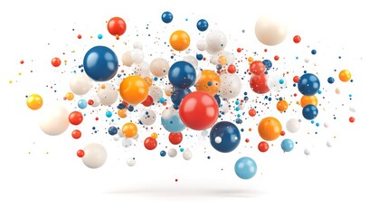 Poster - Colorful abstract spheres floating in a dynamic space creating a vibrant visual experience