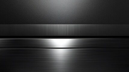 Poster - Dark metallic background with brushed steel texture and light reflection.