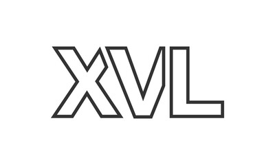 Poster - XVL logo design template with strong and modern bold text. Initial based vector logotype featuring simple and minimal typography. Trendy company identity.