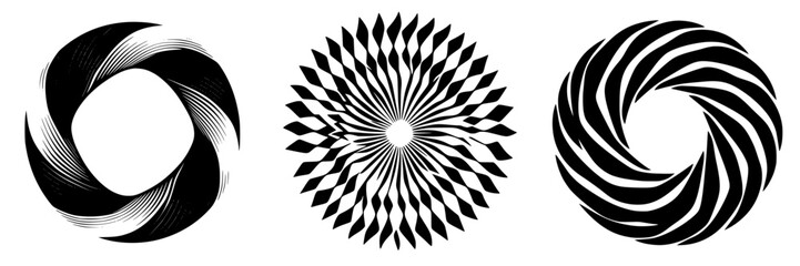 Poster - Intricate black and white geometric patterns create visual intrigue in contemporary art