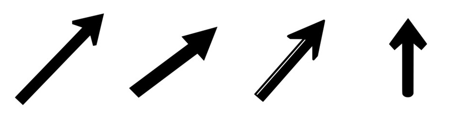 Poster - Various styles of upward pointing arrows in black silhouette displaying different designs and angles