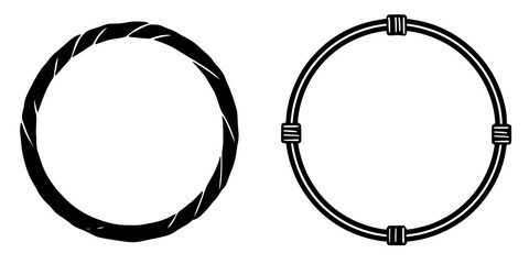 Poster - Two distinct circular designs showcasing a twisted rope pattern and a simplified ring style
