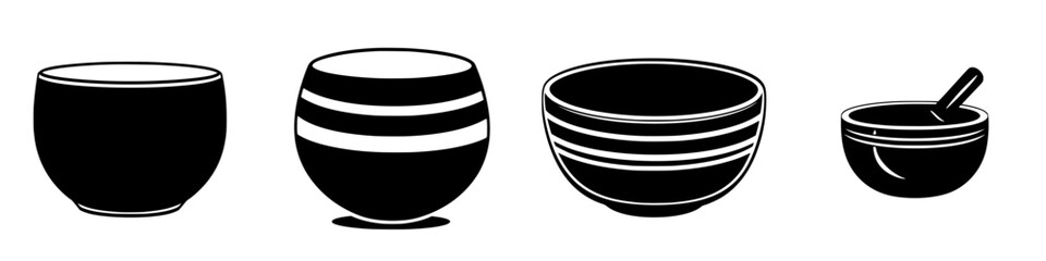 Poster - Various ceramic bowls displayed in simple designs showcasing elegant shapes and craftsmanship