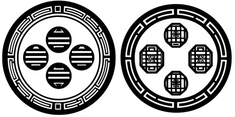 Poster - Traditional Chinese symbols reflecting harmony and unity in art and culture