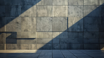 Poster - modern concrete wall with shadows creating dramatic effect