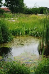 Poster - Landscape with Pond and Vegetation