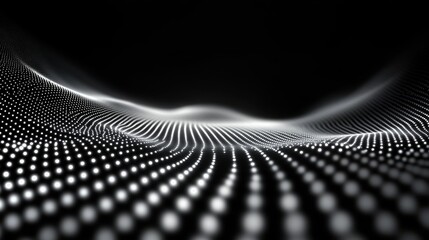Poster - Visualizing abstract patterns with glowing dots on a dark background in high definition