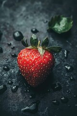 Sticker - Strawberry with Water Droplets