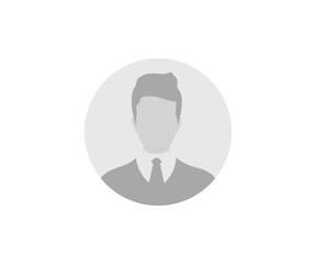 Poster - Abstract male avatar icon in business suit. User member, People icon in flat style. Circle button with avatar photo silhouette vector design and illustration.
