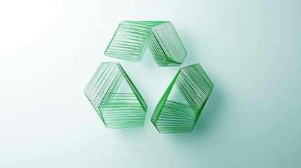 Poster - Abstract Green Recycling Symbol Digital Illustration