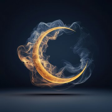 A glowing, yellow moon is surrounded by smoke