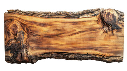 Leinwandbilder - Live edge olive wood slab with transparent background for compositions