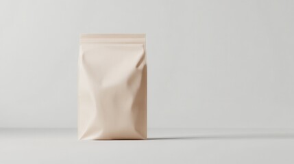 Poster - Beige Kraft Paper Bag Mockup on White Background