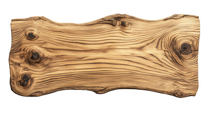 Leinwandbilder - Live edge wooden slab showing knots and wood grain on transparent background