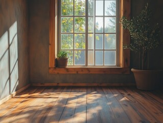 Canvas Print - Potted Plant Window Decoration