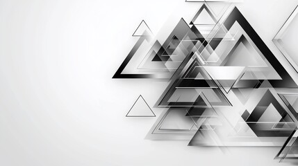 Aufkleber - Abstract grayscale geometric triangle pattern background.