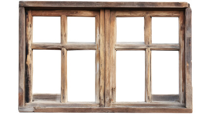 Poster - Old wooden window frame with transparent background isolated