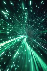 Wall Mural - green light on black background