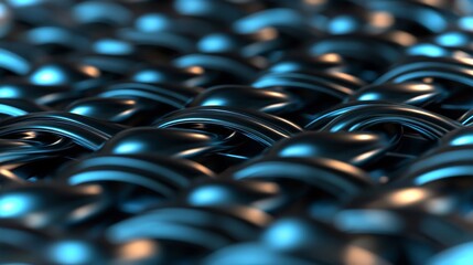 Poster - Complex weaving patterns showcasing vibrant shades of blue and black in 4k resolution