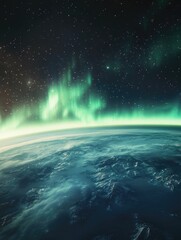 Wall Mural - earth view from space station