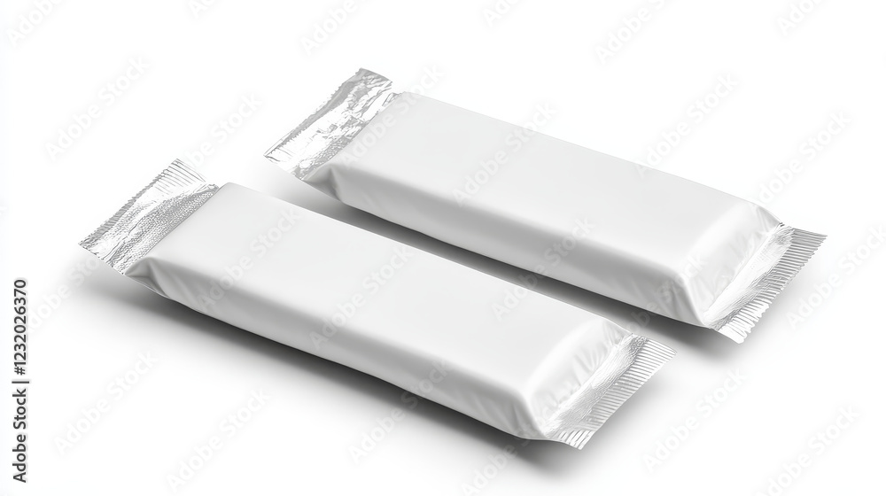 Chocolate bar mockup set with blank white packaging - rectangular snack ...