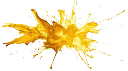 Poster - golden paint splashing with transparent background