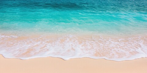 Wall Mural - serene beach with turquoise water and soft sand, creating a peaceful coastal scene.