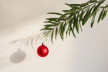 Poster - Red decoration on green tree