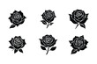 © T-shirt Land - Set of rose icon vector art silhouette illustration