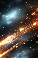 Wall Mural - Striking celestial patterns illuminate the dark expanse, merging light with cosmic wonders in an awe-inspiring display. Generative AI