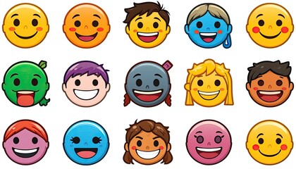 , fDiverse Emojis A colorful array of diverse emojis representing a range of emotions and creativity, showcasing the evolving language of digital communication in our modern world.uu-