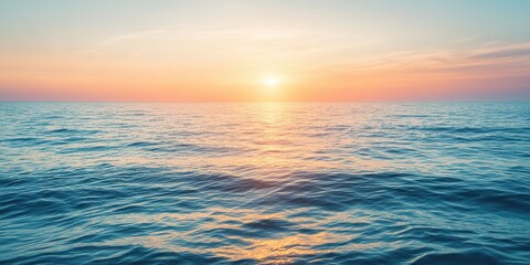 Wall Mural - a tranquil sunset over the ocean, showcasing vibrant colors and gentle waves.