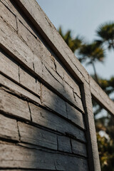 Wall Mural - Rustic Wooden Wall Texture: Grey Stone Background, Architectural Design, Building Material, Construction Detail