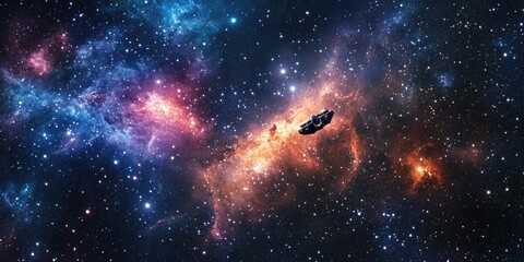 Wall Mural - Space Shuttle in Galaxy