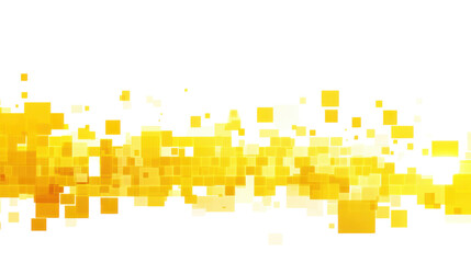 Poster - Yellow squares forming a stream on transparent background