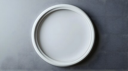 Leinwandbilder - Circular minimalist ring or loop frame on a plain gray background creating a simple modern and elegant design  Negative space copy area for text or product placement in a clean minimalist style