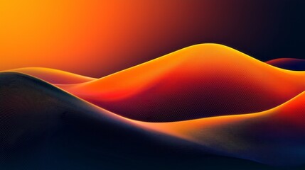 Aufkleber - In a captivating display of color, warm tones seamlessly blend into gradual gradients, reminiscent of a tranquil sunset. Waves of vibrant shades undulate softly, evoking feelings of serenity and awe
