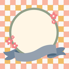 Fototapete - Cute Nostalgic 90s Retro Vaporwave Post and Story Template. Social Media Design with Old Computer Aesthetic and Groovy Abstract UI Elements. Perfect for Vintage Digital Aesthetic.